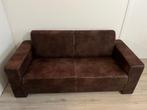 Bruin suede leren bank 187x85x80, Ophalen, Gebruikt, Bruine suede, 150 tot 200 cm