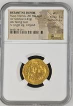 Gouden munt BYZANTINE EMPIRE AV Solidus AD 582-602, Antiek en Kunst, Antiek | Goud en Zilver, Ophalen of Verzenden