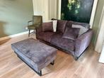 Lekkere Velours 2-zits Lounge Bank + Poef - Z.G.A.N., Huis en Inrichting, Banken | Bankstellen, Ophalen, 100 tot 125 cm, 150 tot 200 cm