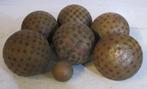 antieke petanque ballen jeu de boules hout met spijkers, Antiek en Kunst, Verzenden