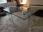 Moderne glazen salontafel | 10–12 mm gehard glas | L-vormige, Ophalen, 50 tot 100 cm, Glas, Minder dan 50 cm