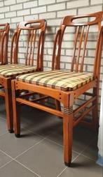 4 Jugendstil Schuitema Eetkamerstoelen, Ophalen, Gebruikt, Bruin, Vier