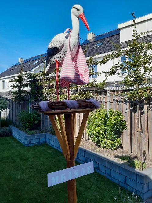 Geboorte ooievaarsnest, Kinderen en Baby's, Kraamcadeaus en Geboorteborden, Gebruikt, Geboortebord, Ophalen