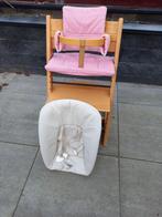 Stokke Tripp Trapp kinderstoel met newbornset en babyset, Ophalen, Gebruikt, Meegroeistoel, Stoelverkleiner