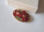 Cloisonnee brochr hibiscus bloem, Verzenden, Overige materialen