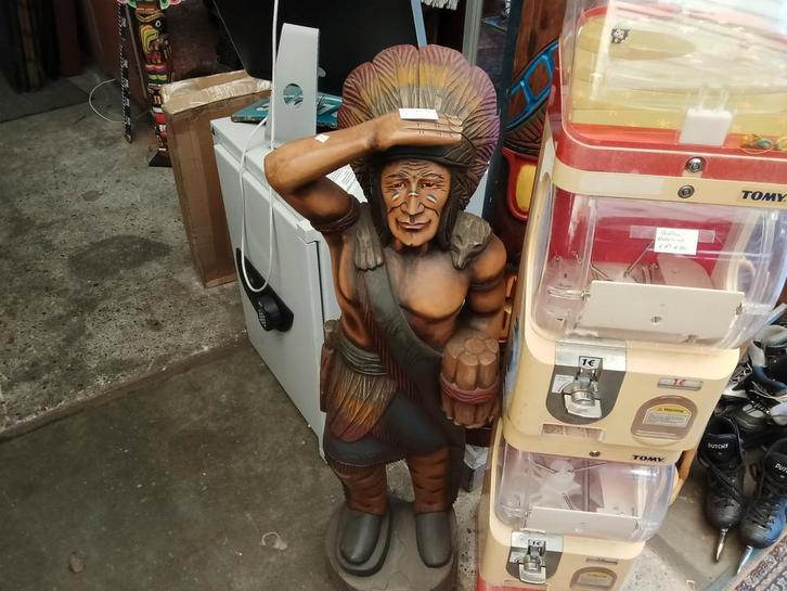 Houten Indiaan Decoratie, Antiek en Kunst, Kunst | Beelden en Houtsnijwerken, Ophalen of Verzenden