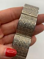 Z124 Prachtige zilveren armbanden hiëroglief, Ophalen of Verzenden, Zilver, Armband