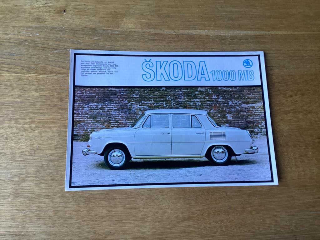 Škoda 1000 MB Brochure - Origineel, Ophalen of Verzenden, Gelezen