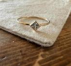 Geelgouden 14krt ring met zirkonia maat 17 nieuw, Nieuw, Ophalen of Verzenden, 17 tot 18, Dame
