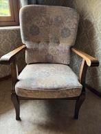 Vintage Fauteuil met Bloemmotief, Ophalen, Gebruikt, Minder dan 75 cm, 50 tot 75 cm