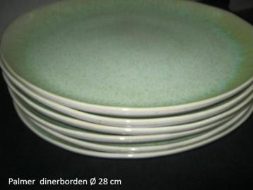 dinerborden, 6 grote, prachtige Palmer borden, speels rond beschikbaar voor biedingen