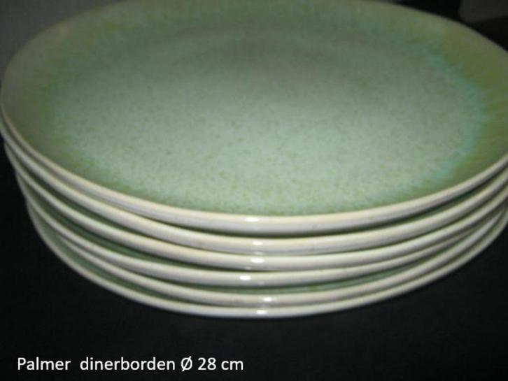 dinerborden, 6 grote, prachtige Palmer borden, speels rond, Huis en Inrichting, Keuken | Servies, Zo goed als nieuw, Bord(en)