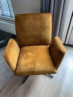Te koop, mooie velvet okergele fauteuil!, Ophalen, Gebruikt, Minder dan 75 cm, 75 tot 100 cm