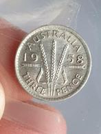 Australië, 3 pence 1958, zilver (19), Postzegels en Munten, Munten | Oceanië, Zilver, Ophalen of Verzenden