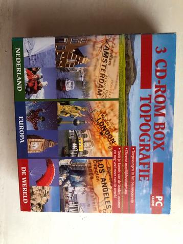 3 CD-ROM Box Topografie - Leer de Wereld Kennen! beschikbaar voor biedingen