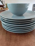 Mooi porseleinen grijsblauw servies, Huis en Inrichting, Keuken | Servies, Ophalen, Overige stijlen, Bord(en)