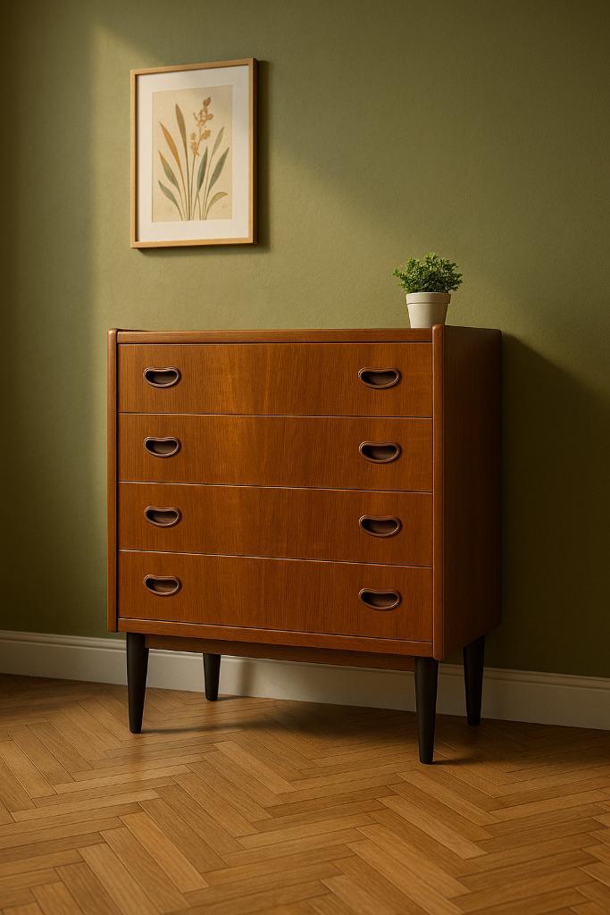 Prachtige Deense vintage ladekast, Huis en Inrichting, Kasten | Ladekasten, Zo goed als nieuw, Minder dan 100 cm, 50 tot 100 cm