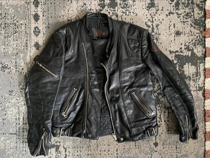 Vintage leren motorjas, Motoren, Kleding | Motorkleding, Jas | leer, Dames, Heren, Tweedehands, Ophalen of Verzenden