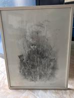 Litho Piet Klaasse - Kind met Katten, Antiek en Kunst, Ophalen