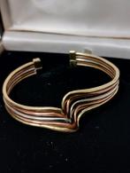 Vintage 70's Taxco cuffed wave manchet armband, Sieraden, Tassen en Uiterlijk, Armbanden, Ophalen of Verzenden, Zilver, Zilver