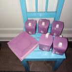 Theekopjes lila handmade  uit Sri Lanka 4 stuks, Huis en Inrichting, Keuken | Servies, Ophalen, Zo goed als nieuw, Overige stijlen