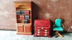 poppenhuis meubels boekenkast secretaire draaistoel bod va 5, Ophalen of Verzenden, Gebruikt, Poppenhuis