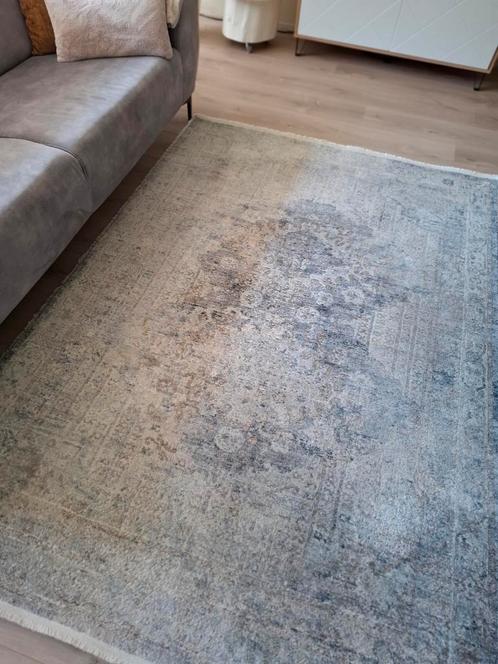 Vintage vloerkleed, Huis en Inrichting, Stoffering | Vloerbedekking, Zo goed als nieuw, Tapijt, Beige, Grijs, Blauw, minder dan 10 m²