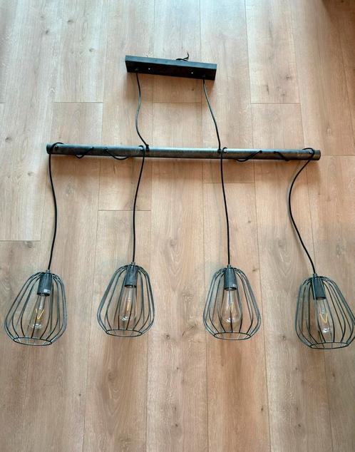 Industriële eettafel hanglamp, Huis en Inrichting, Lampen | Hanglampen, Zo goed als nieuw, 75 cm of meer, Metaal, Ophalen