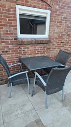 Tafel met 3 stoelen, Tuin en Terras, Tuinsets en Loungesets, Ophalen, Gebruikt