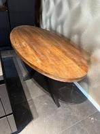 nieuwe ovale eettafel mango hout 1.80x90 incl 4 stoelen, Ophalen, 100 tot 150 cm, 200 cm of meer, Zo goed als nieuw