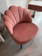 Roze Schelp Fauteuil Velvet, Ophalen, Minder dan 75 cm, Zo goed als nieuw, Stof