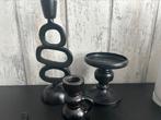 3 delige kaarsenstandaard setje zwart, Ophalen of Verzenden, Zwart, Metaal, Minder dan 25 cm