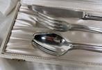 Ercuis cassette met verzilverd couvert: mes, vork en lepel, Ophalen of Verzenden