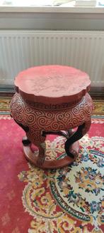 Vintage Chinese Carved Red Cinnabar Lacquer Drum Stool, Antiek en Kunst, Ophalen