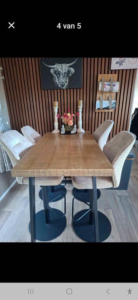 bartafel, Huis en Inrichting, Tafels | Statafels, Zo goed als nieuw, In hoogte verstelbaar, Ophalen