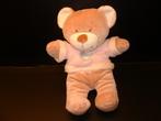 NICOTOY BEER VELOURS BEIGE/ECRU MET ROZE BADSTOF TRUI MET ZI, Verzenden, Nieuw, Beer