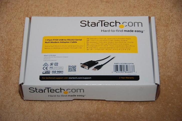 Startech com FTDI USB to RS232 Serial Null Modem ICUSB232FTN, Computers en Software, Pc- en Netwerkkabels, Nieuw, Ophalen of Verzenden