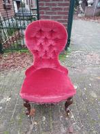 Biedermeier briestoel, gecapitonneerde rode velours., Antiek en Kunst, Antiek | Meubels | Stoelen en Banken, Ophalen