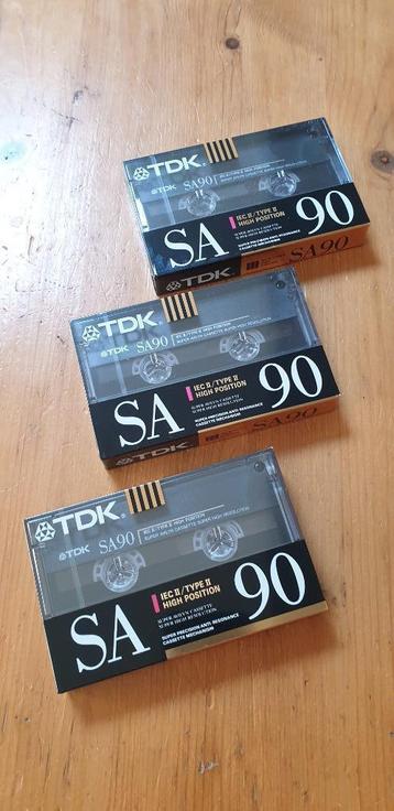 3 stuks Cassettebandjes  TDK SA 90 ( nieuw in verpakking ) beschikbaar voor biedingen