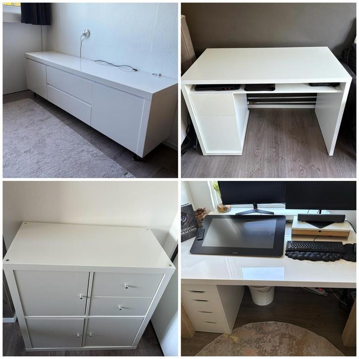 Hoogglans Wit Meubelset, Huis en Inrichting, Complete inboedels, Ophalen
