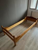 Houten bedframe 90x220, Huis en Inrichting, Slaapkamer | Bedden, Ophalen, 90 cm, Eenpersoons, Bruin