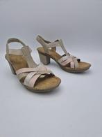 Rieker sandalen met hak. Maat 40, Zachtroze/zilver., Nijmegen, Verhip-vintage.nl, Zo goed als nieuw, Info@verhip-vintage.nl