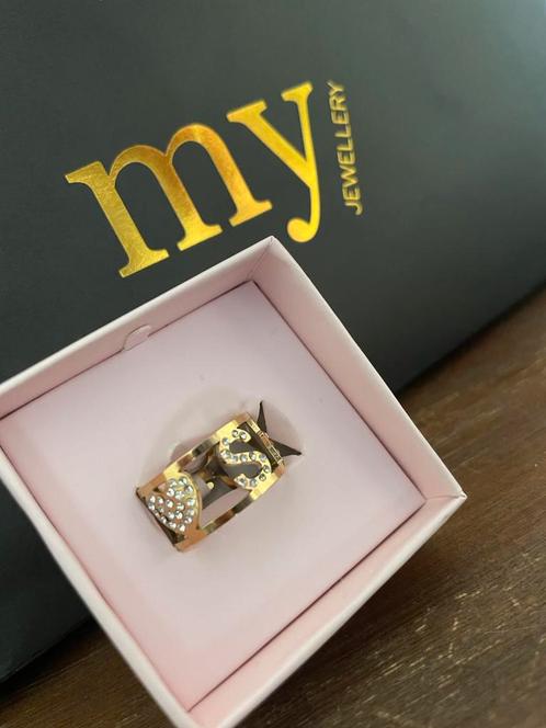 My Jewellery goudkleurig letter “S” Nieuw, Sieraden, Tassen en Uiterlijk, Ringen, Nieuw, Dame, 17 tot 18, Goud, IJzer of Staal