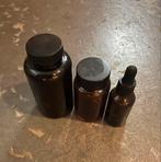 Setje apothekerspotjes met zwart schroefdeksel., Ophalen of Verzenden