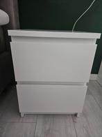Nachtkastje Malm - Wit, Huis en Inrichting, Ophalen, 55 tot 70 cm, Zo goed als nieuw, 45 tot 65 cm