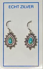 Zilveren turkoois oorbellen zilver nieuw! Enig cadeau., Hangers, Blauw, Nieuw, Ophalen of Verzenden