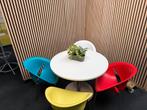 Kolomtafel rond met 4 stoelen, Ophalen, Zo goed als nieuw