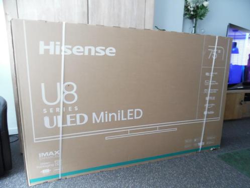 Bijna nieuwe topklasse 75 inch Hisense U8NQ UHD MiniLED TV, Audio, Tv en Foto, Televisies, Zo goed als nieuw, QLED, 100 cm of meer