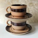 Seventies kop en schotels in bruintinten | per stuk, Huis en Inrichting, Keuken | Servies, Ophalen of Verzenden, Zo goed als nieuw