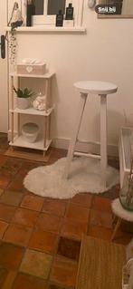 Witte houten massieve barkruk, 1 kruk, Ophalen of Verzenden, Gebruikt